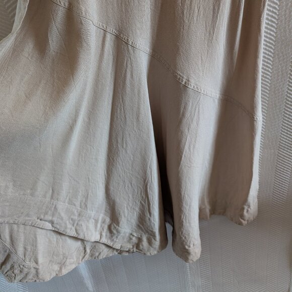 NIC+ZOE Linen Blend Midi Asymmetrical 'Long Engagement' Skirt Neutral Size 10 - Picture 4 of 9